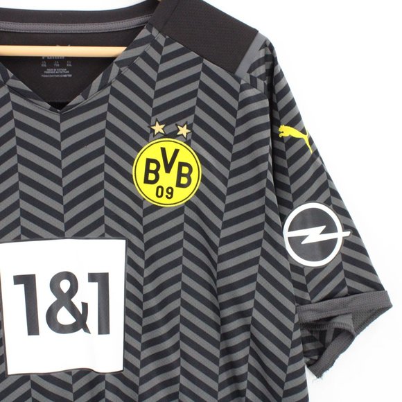 PUMA X Borussia Dortmund Jersey 2021-22 Mens Black Authentic Away Soccer 2XL - Picture 2 of 10